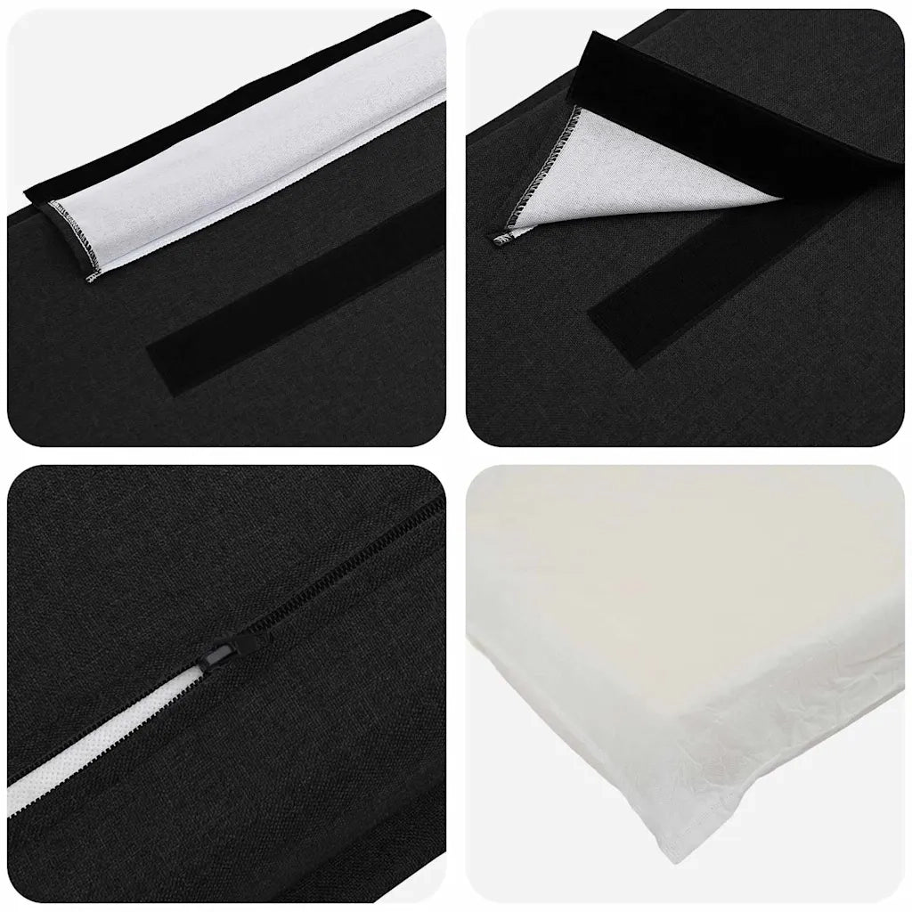 Testiera | Testata imbottita Naturale e Nero 160 cm Pino massello