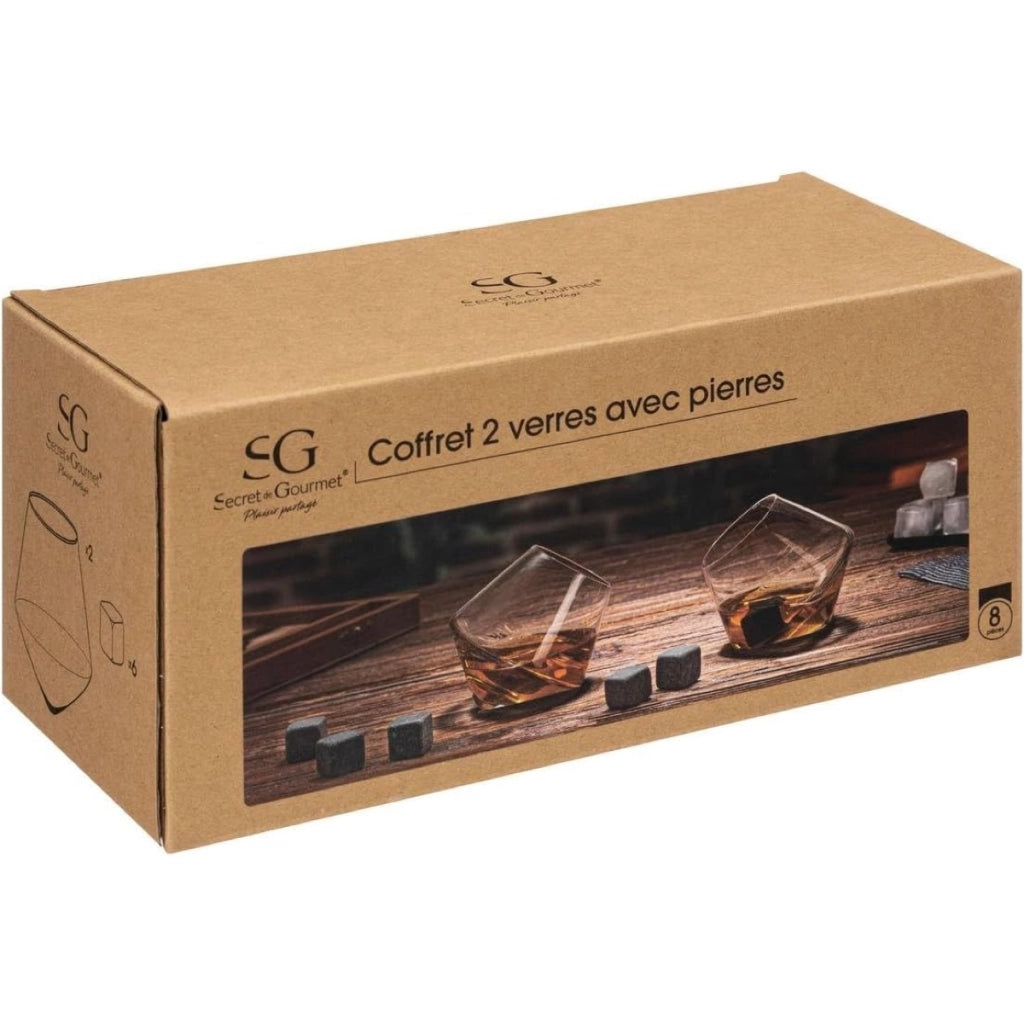 Set 2 Whisky Tumblers con Pietre Refrigeranti