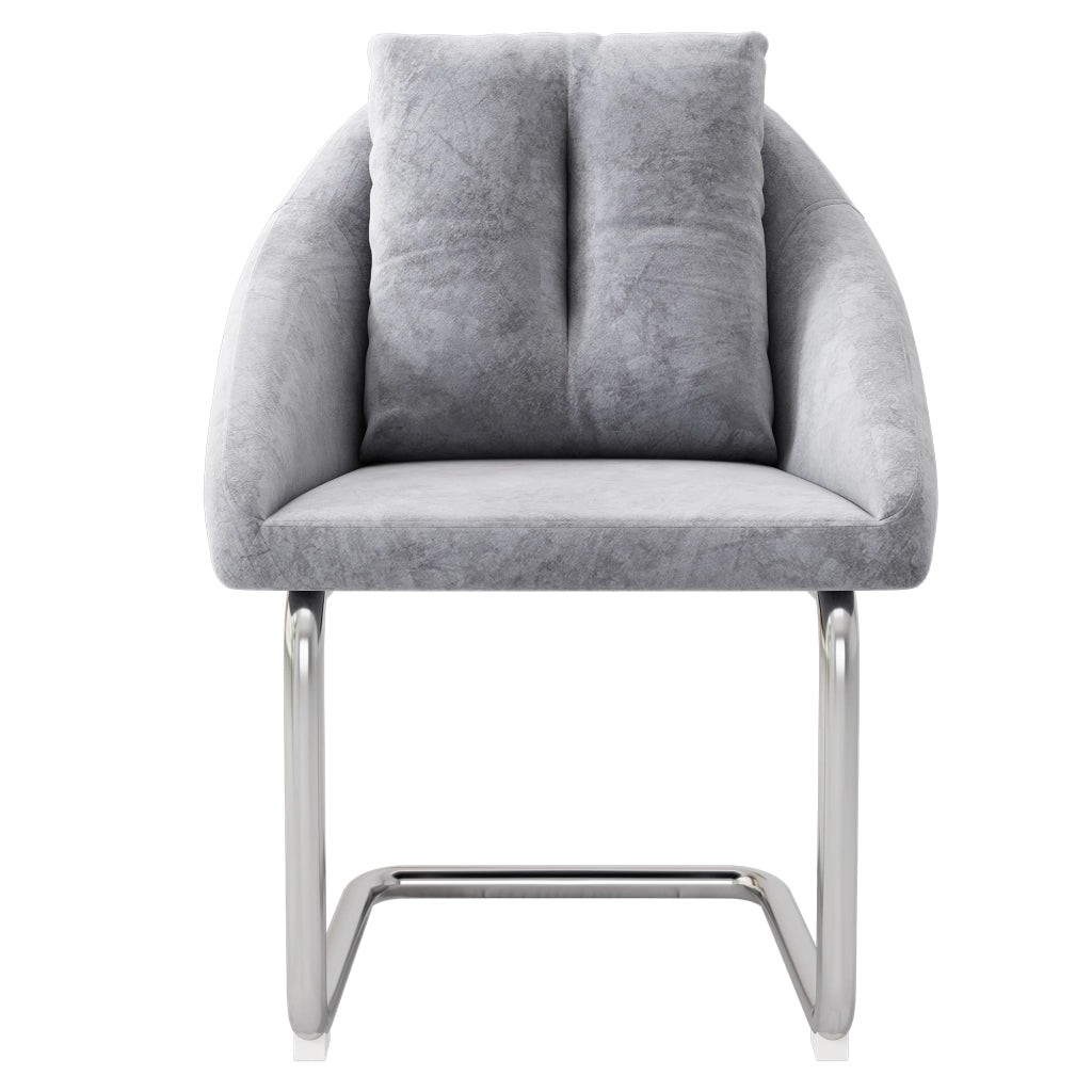 SEDIA Girevole in Velluto Grigio Set da 4 pezzi