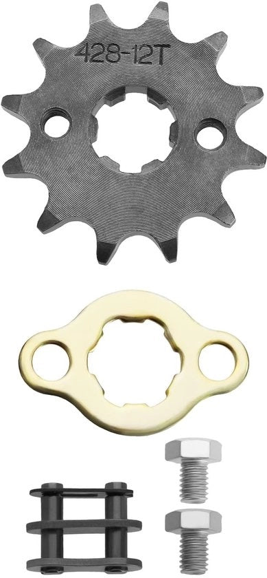 Tandem per Cinghie 428 12T 17mm - Tandem per Motocicli - Motocicli da Off-Road - Resistenti allo Shock - Acciaio Duraturo - Tandem