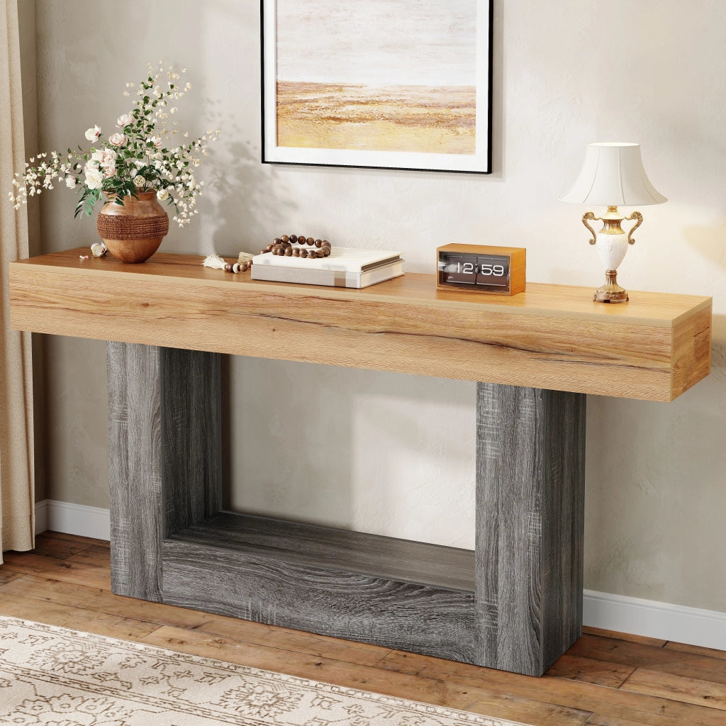 Consolle Bicolore con Ripiano ¨C MINIMAL ¨C Legno/Truciolato