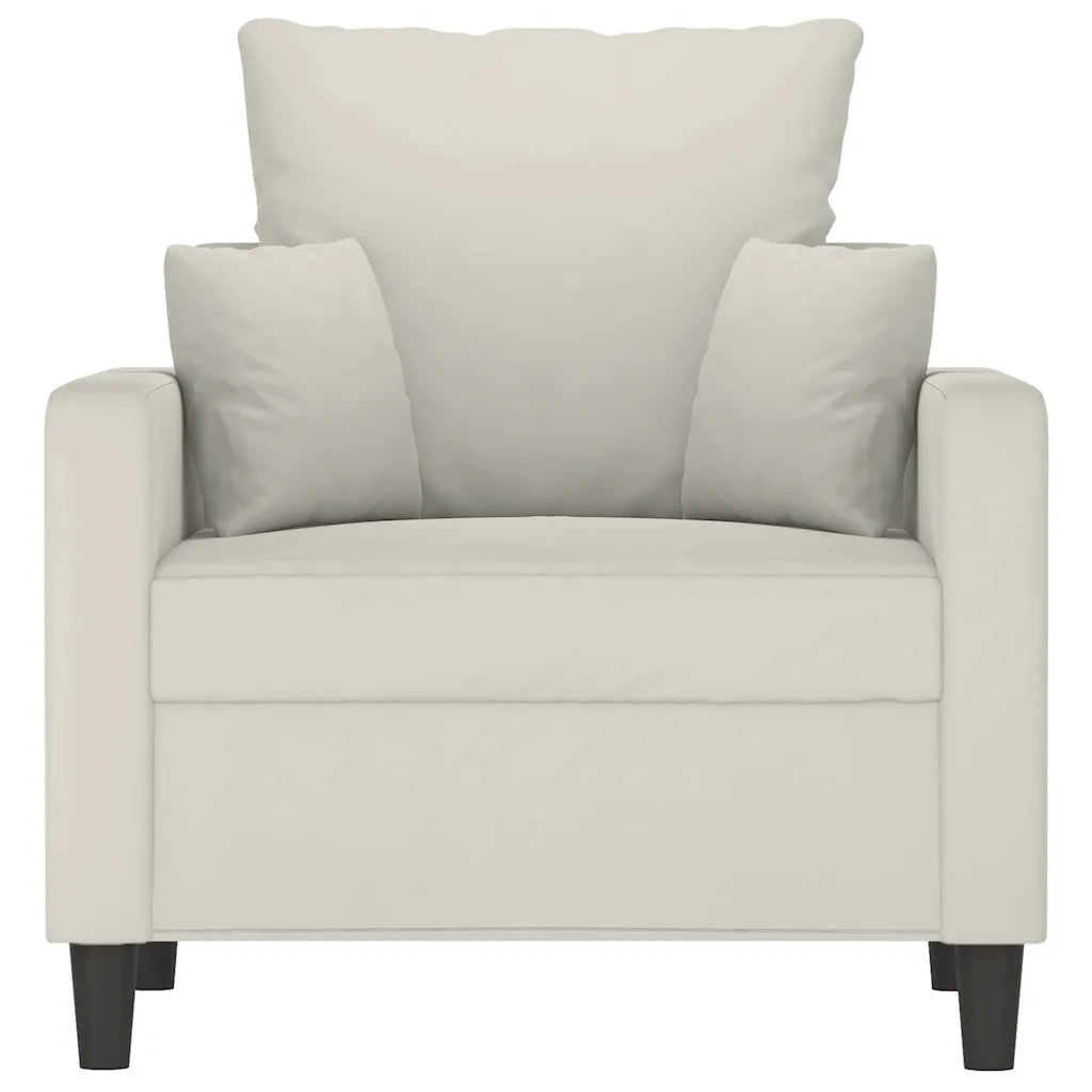Poltrona | Sedia Relax Crema 60 cm Velluto