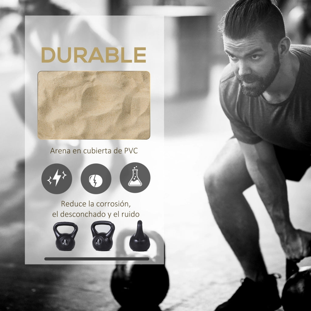 Kettlebell 8 kg ¨C Minimal ¨C Nero 22x17x24 cm