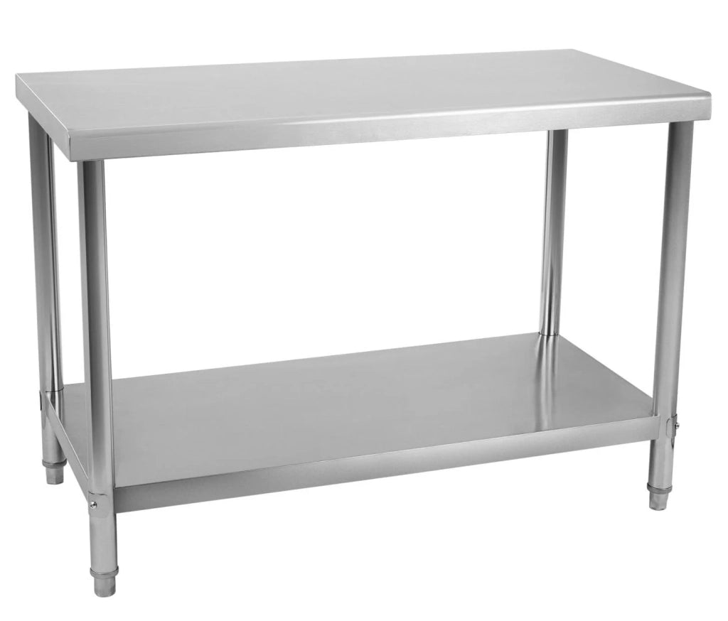 Tavolo da lavoro professionale in acciaio inox con gambe regolabili 120 x 70 cm 3614083