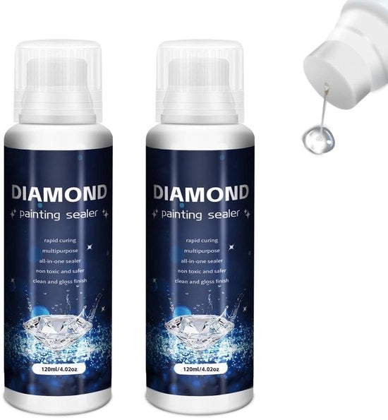 Due kit di vernice diamantata, 240 ml di adesivo diamantato, accessori per vernice diamantata, colla trasparente, protezione dei diamanti, per immagini brillanti e lucide e una buona presa dei tuoi sassi.