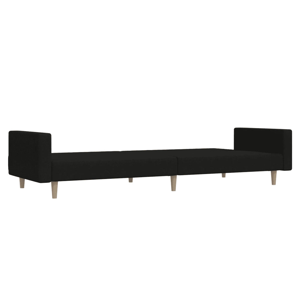 Divano Letto a 2 Posti Nero in Tessuto 375729