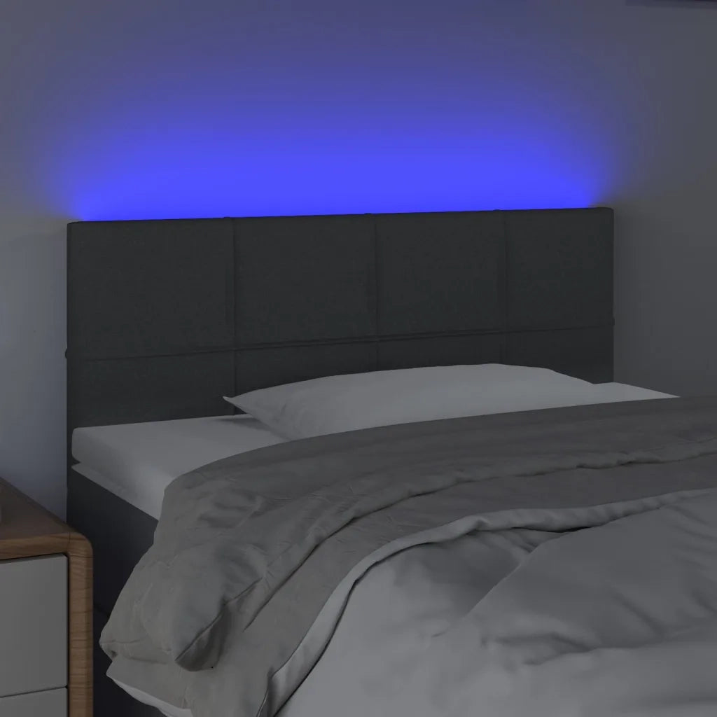 Testiera | Testata a LED Grigio Scuro 80x5x78/88 cm in Tessuto