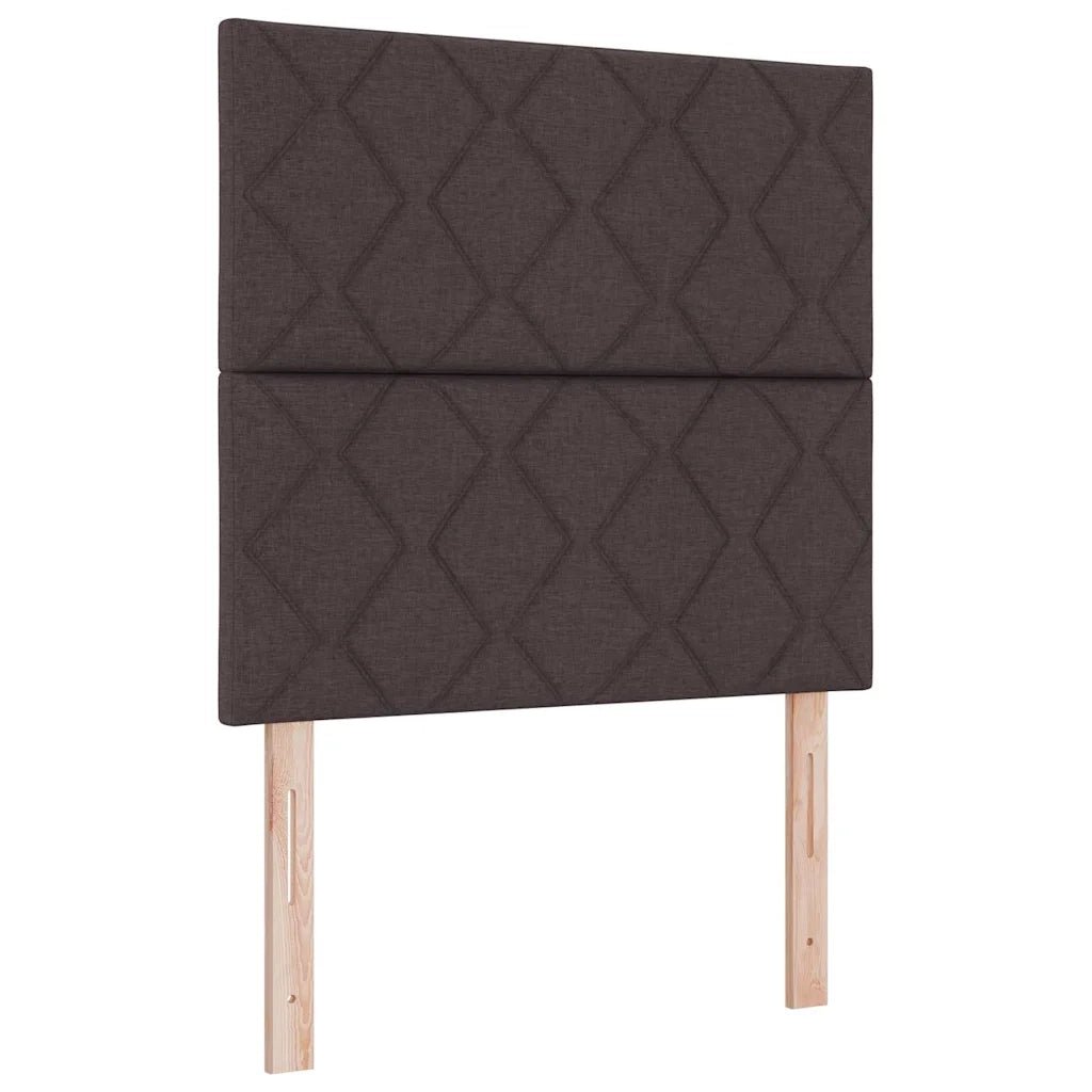 Letto a Sorgente LED Marrone Scuro 120 x 190 cm Tessuto 3343162