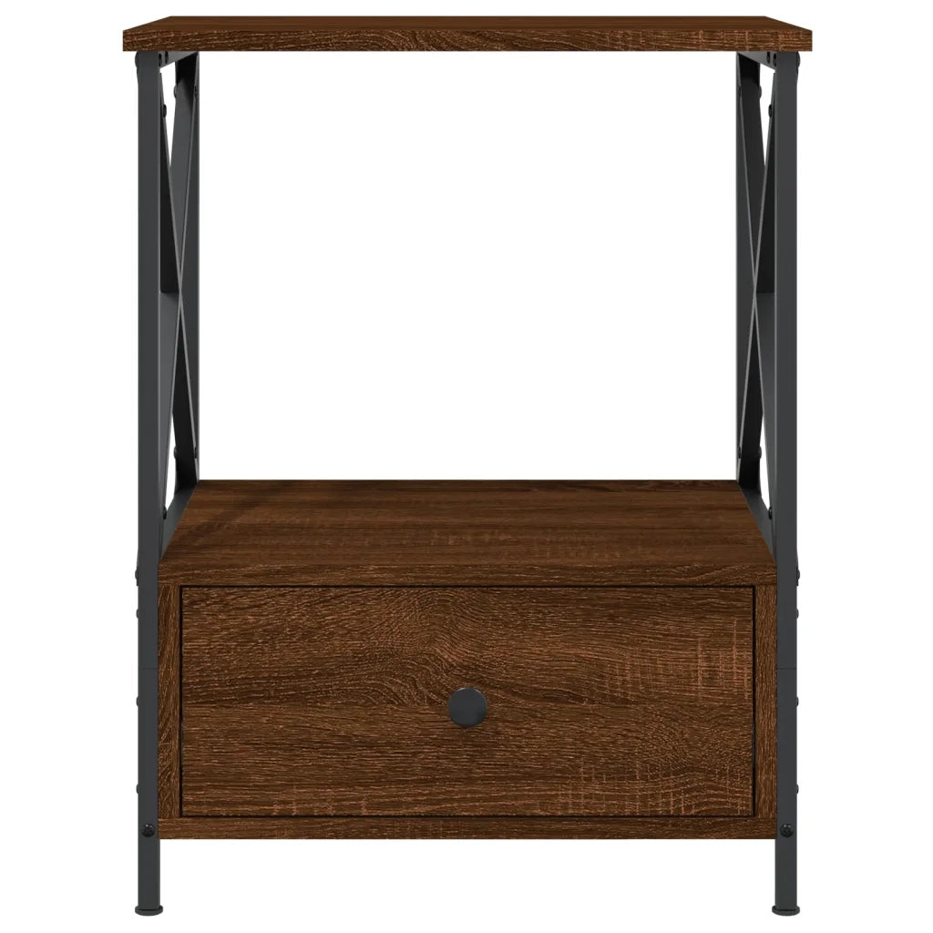 Comodino Rovere Marrone 50x41x65 cm in Legno Multistrato 826091