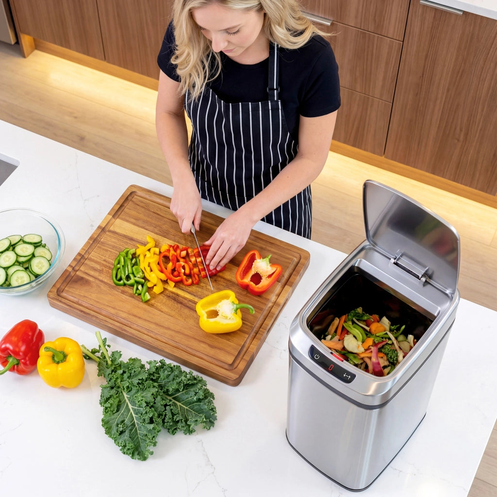 Pattumiera Automatica da Cucina con Sensore ¨C Xylo ¨C Acciaio Inox 12L 28x22x41cm Argento
