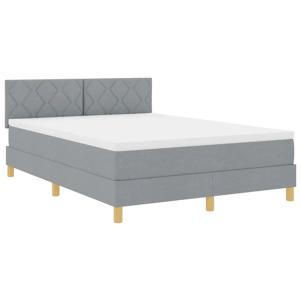 Letto a Sorgente LED Grigio chiaro 160 x 200 cm Tessuto 3342527