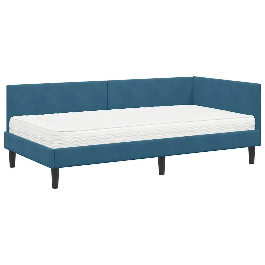 Struttura Letto Angolare con Materasso Altro 2 pcs Blu Velluto 3393767