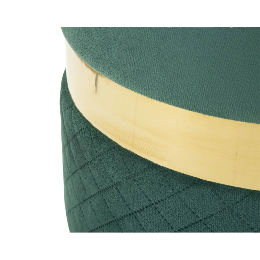 Set di 2 Pouf VKH870, Verde, Poliestere, 37x37x42 cm