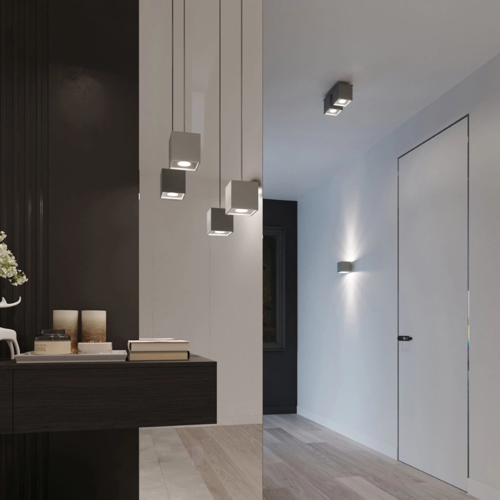 Lampada a sospensione QUAD 1 grigio