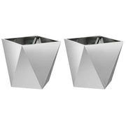 Set di 2 fioriere moderne da esterno 50 x 50 x 50 cm robuste dal design elegante in acciaio zincato argento 02_0053087