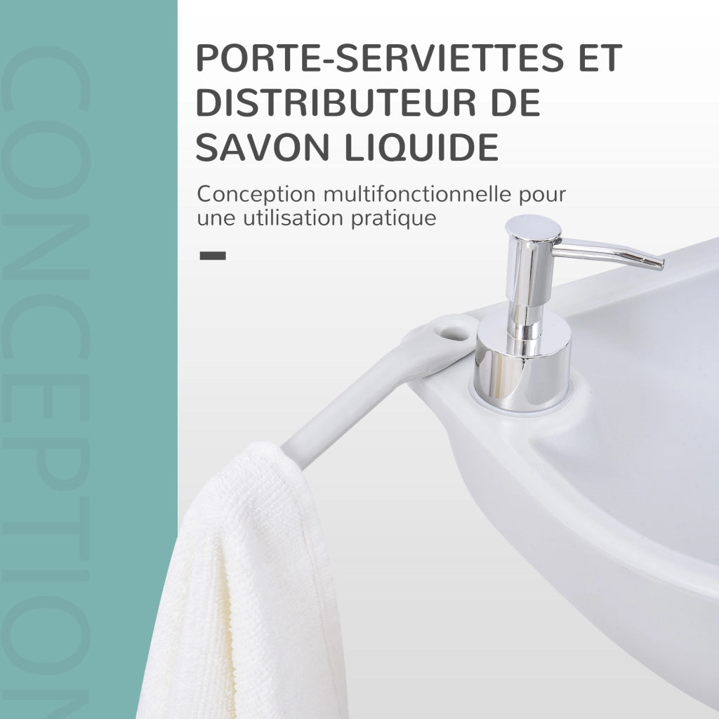 Lavabo mobile con ruote e distributore sapone ¨C Minimal ¨C grigio