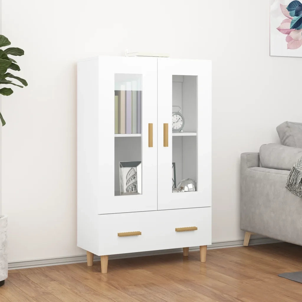 Credenza-Buffet-Armadio da cucina Bianca 70x31x115 cm in Legno Ingegnerizzato 672422