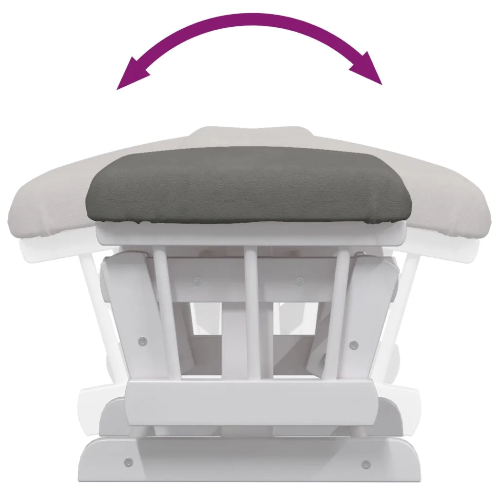 Poltrona Glider con Sgabello-Sedia a dondolo Grigio Scuro in Tessuto 802031