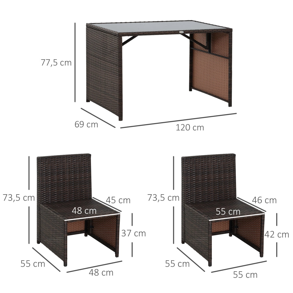 Set salotto da giardino in polyrattan 5 pezzi con tavolo; 4 sedute e cuscini; marrone