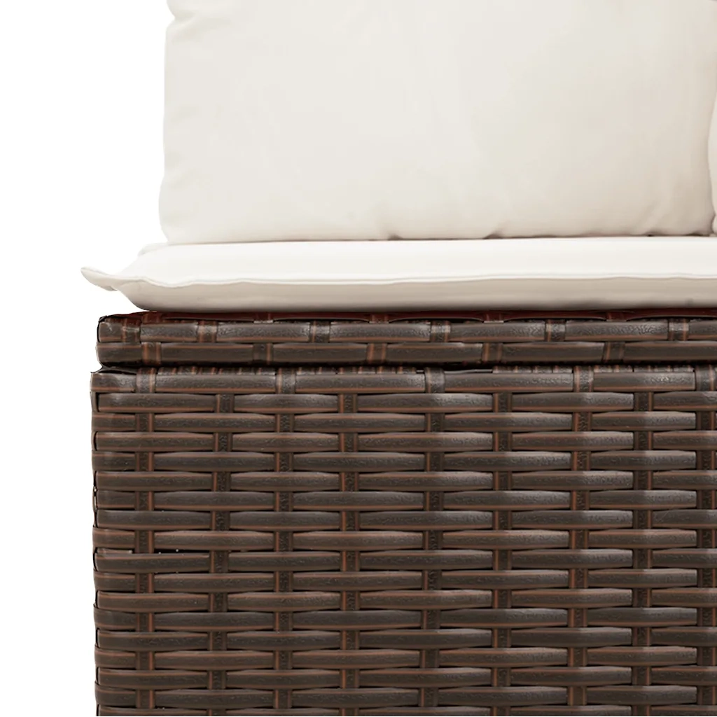 Set Divani da Giardino 9pz con Cuscini Marrone in Polyrattan 3326214