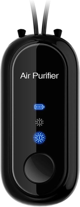 L'aria purificatrice portatile con ventilazione e ioni negativi: versione catena di aria purificatrice personale, aria purificatrice portatile ricaricabile con generatore di ioni negativi - aria sempre pulita (nero)