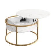 Vicco tavolino soggiorno Bianco/Oro 77 x 77 cm