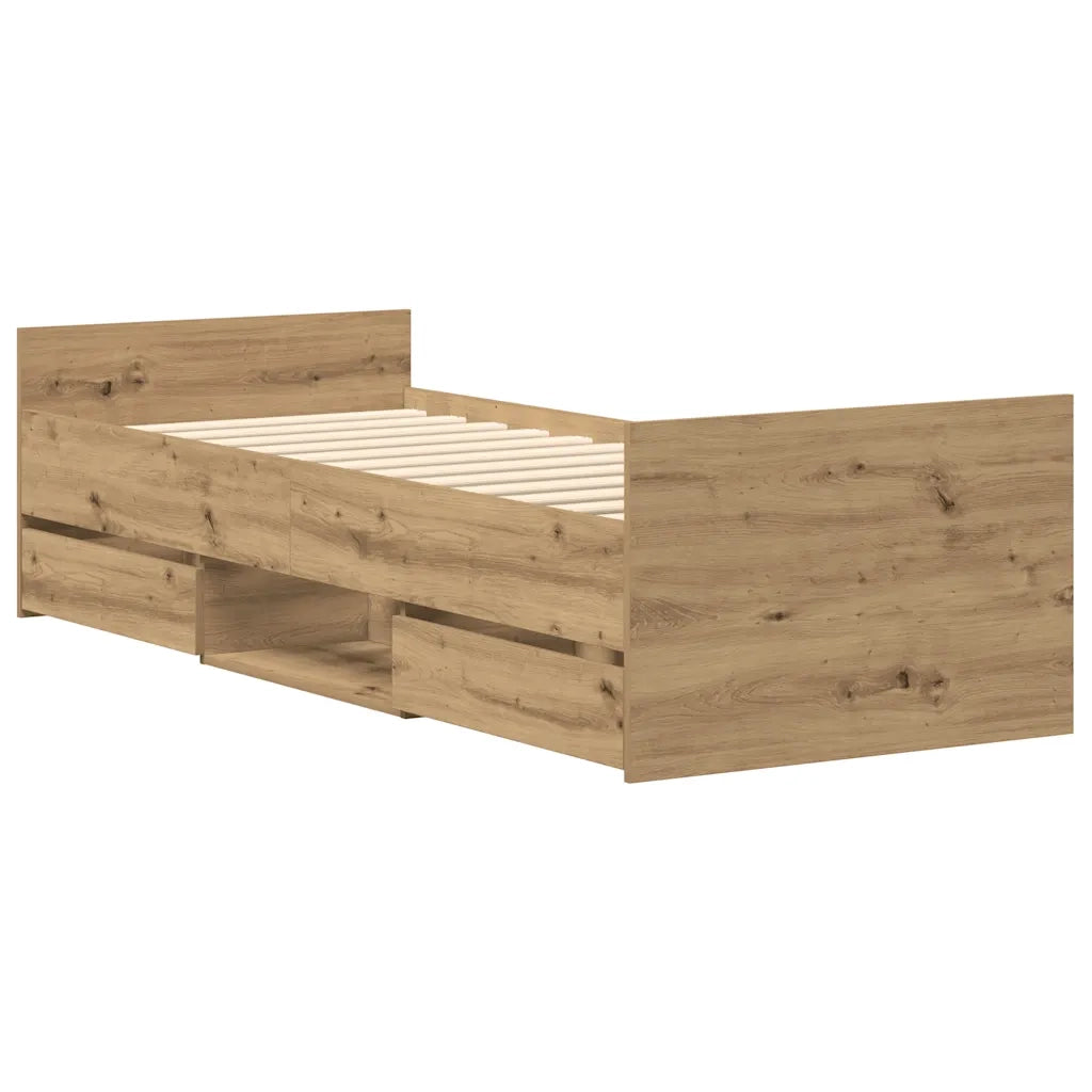 Giroletto senza Materasso-Struttura Letto Rovere Artigianale 100x200cm 761035