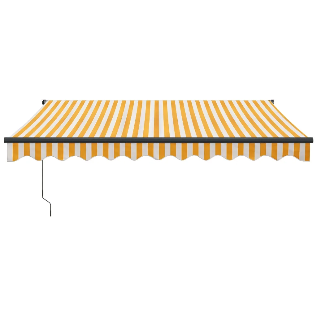 Tenda Sole Automatica Retrattile-Tenda parasole per balcone Gialla e Bianca 3x2,5 m 154587