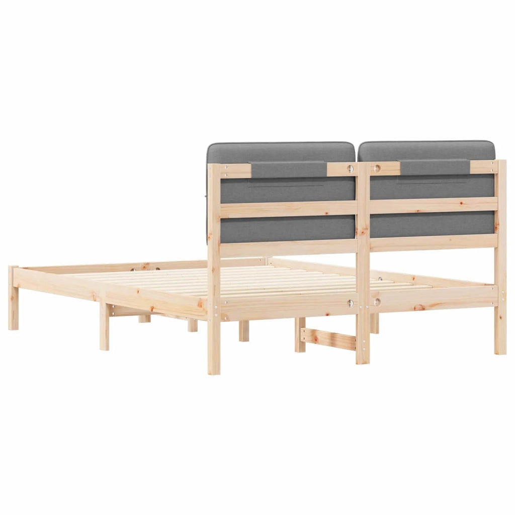 Letto con Testiera Rivestita Grigio chiaro 150 x 200 cm 877969