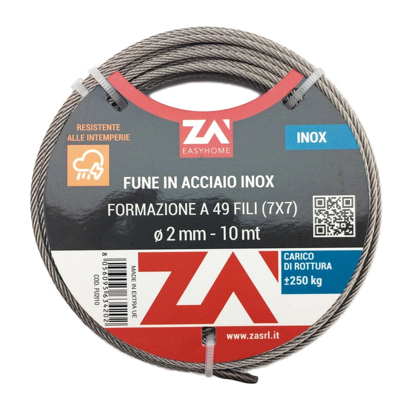 FUNE ACCIAIO INOX 49F D 2 MM 10 M