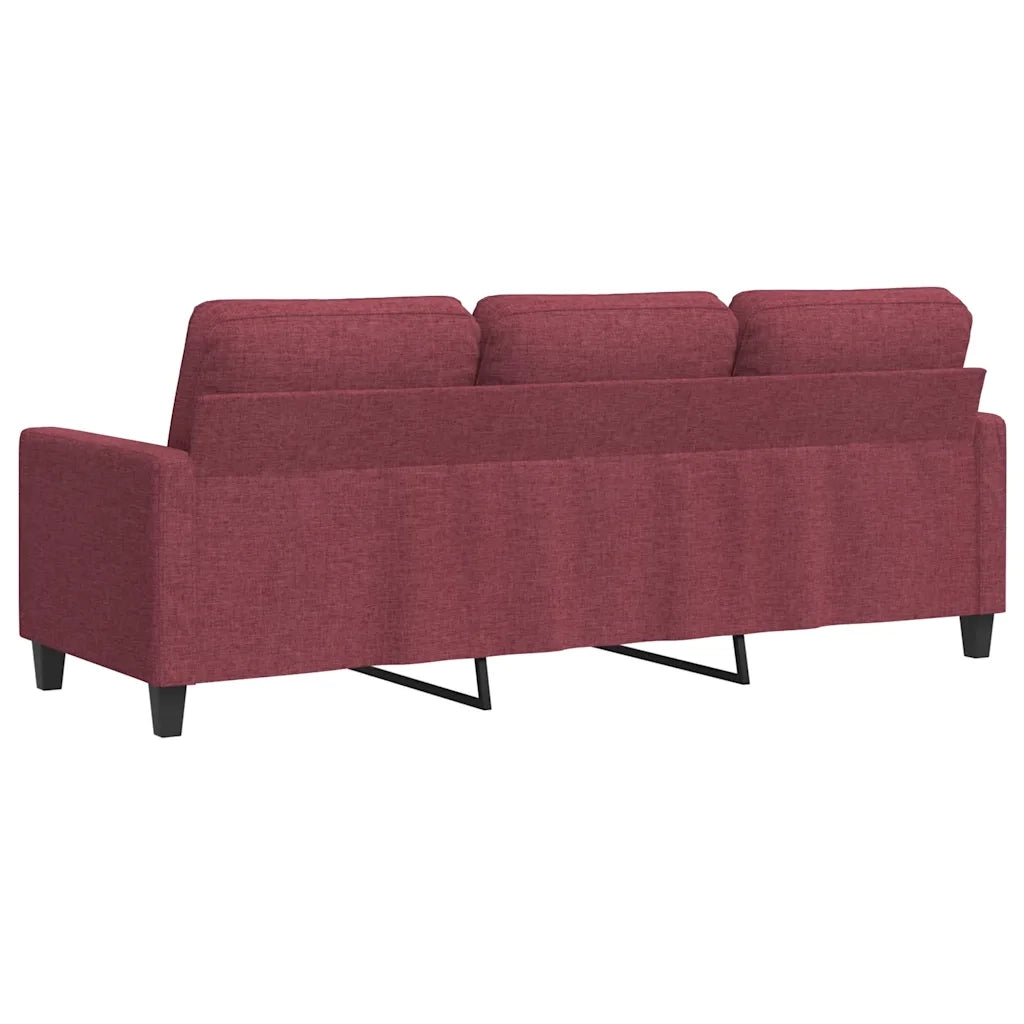 Divano | Divano da soggiorno | Sofa a 3 Posti Rosso Vino 180 cm in Tessuto
