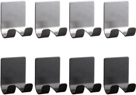 Organizzatore bagno 8-delic - Acciaio inossidabile - Adesivo auto-attacco - Sorreggente spazzolino da denti - Sorreggente rasoi senza perforazione - Dimensioni 4,5 x 6,5 cm - Organizzatore di stoccaggio