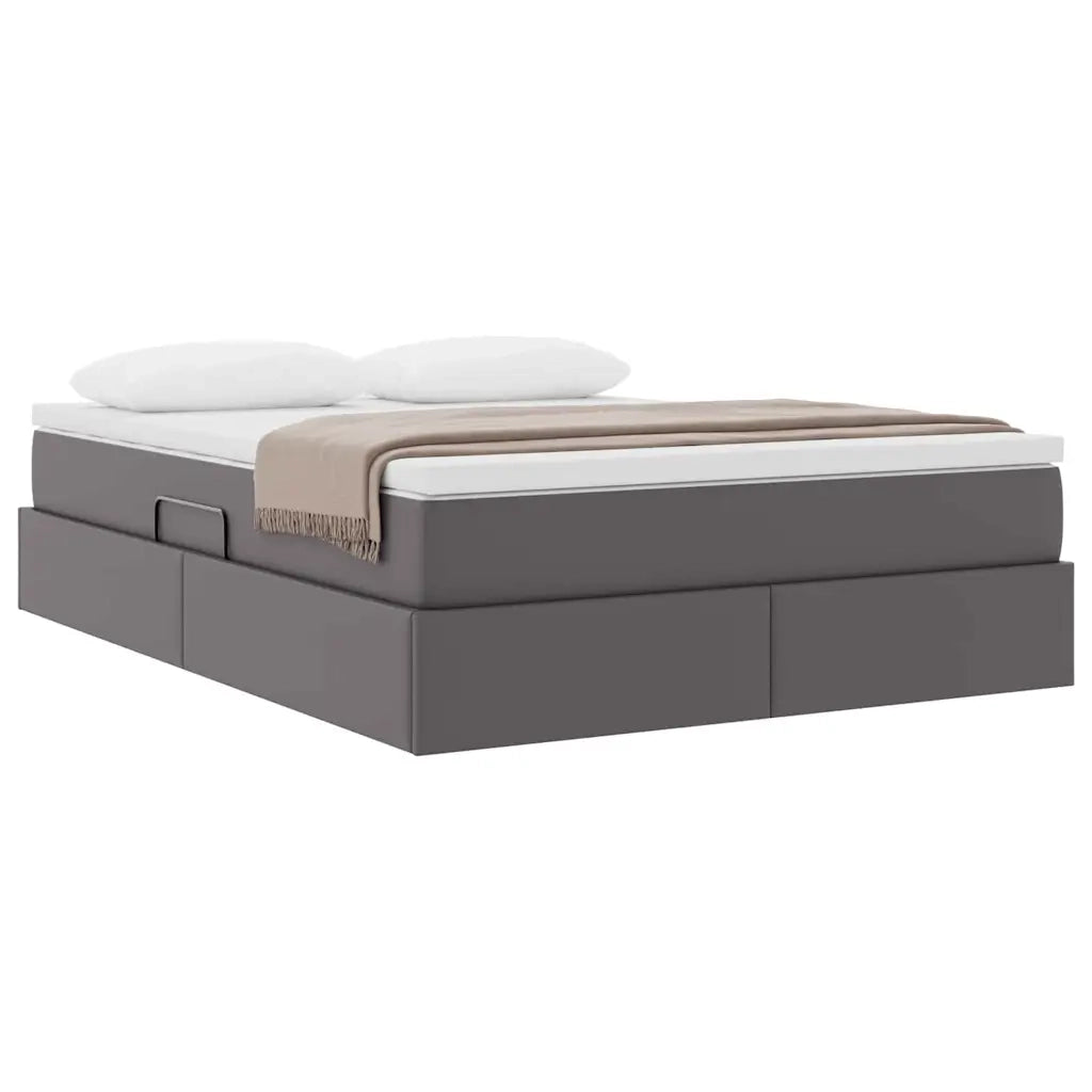 Letto con contenitore e materasso Grigio 140 x 200 cm 3370168
