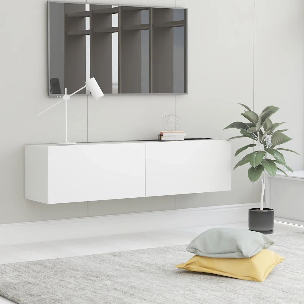 Mobile Porta TV Bianco 120x30x30 cm in Legno Multistrato 801490