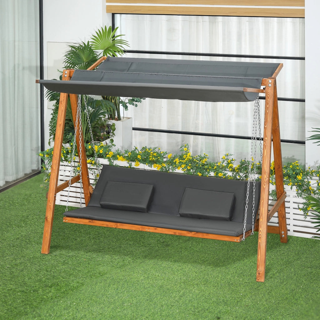Dondolo da Giardino 3 Posti Convertibile in Letto ¨C Xylo ¨C 225.5x113x180cm