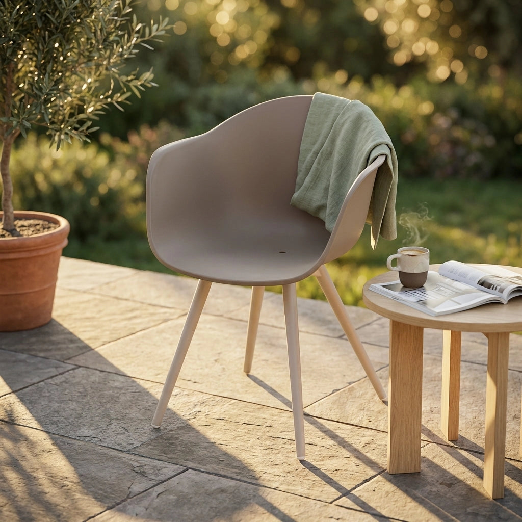 Poltrona da Giardino in Plastica Alluminio cm 56x61x74 - DYNA
