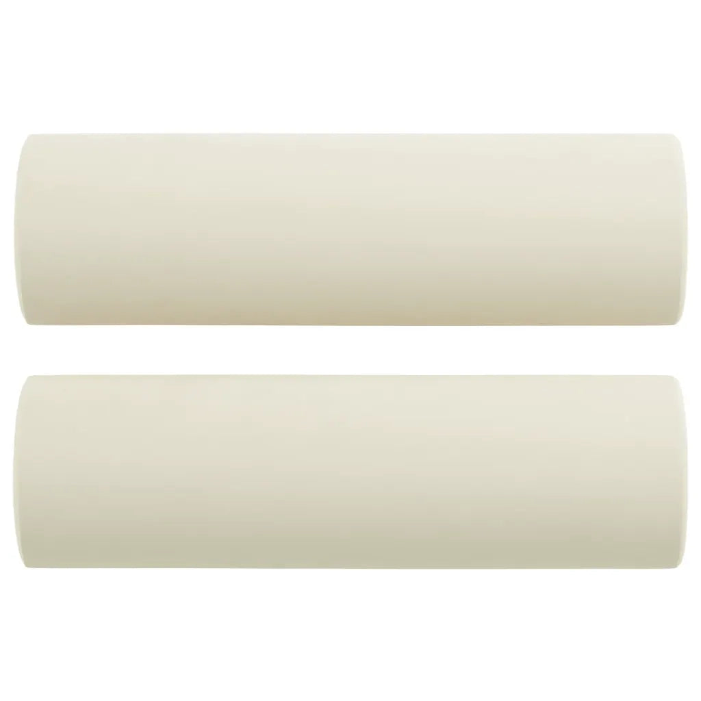 Divano a 2 Posti con Cuscini-Sofa 2 Posti con Cuscini Crema 120 cm in Velluto 550151