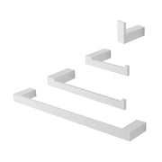 Set accessori bagno da muro 4 pezzi in alluminio bianco Sky