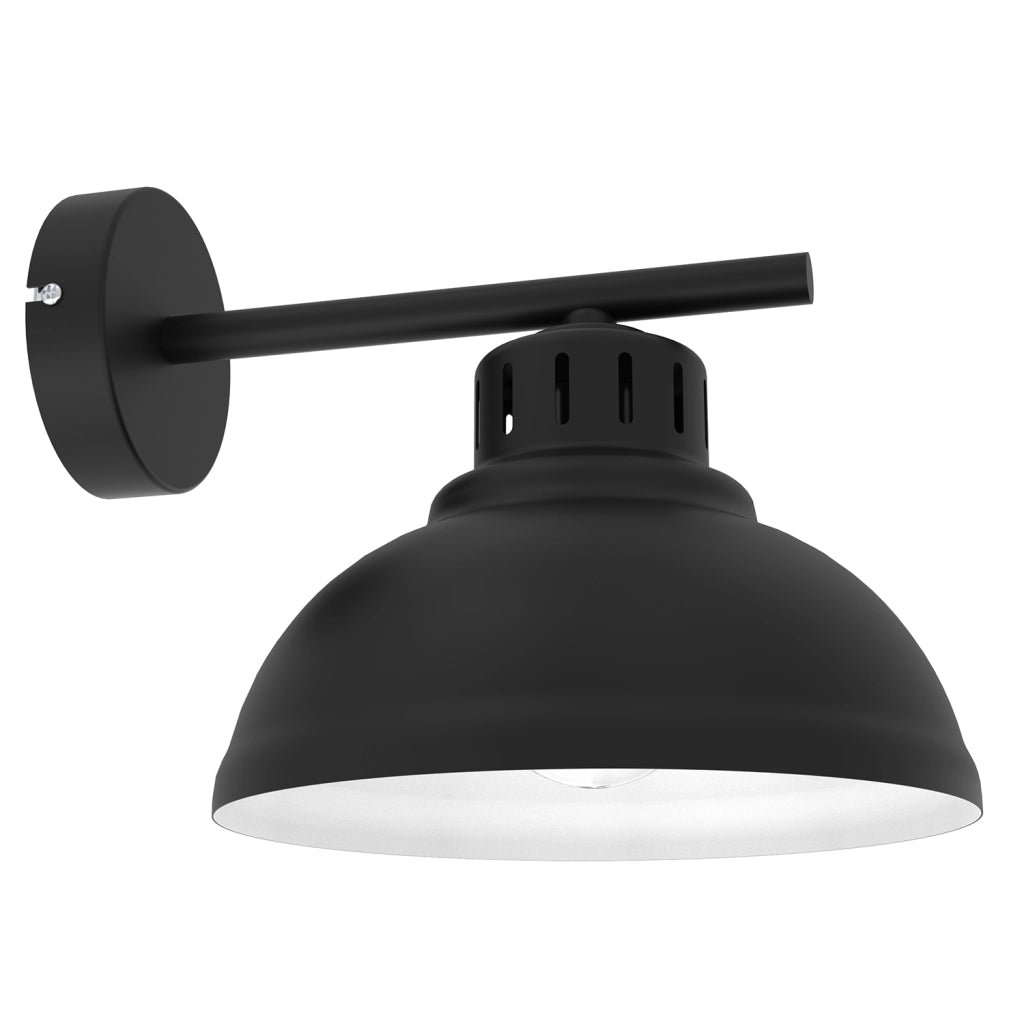 Applique industriale nera interno bianco Sven 1xE27 15W Luminex