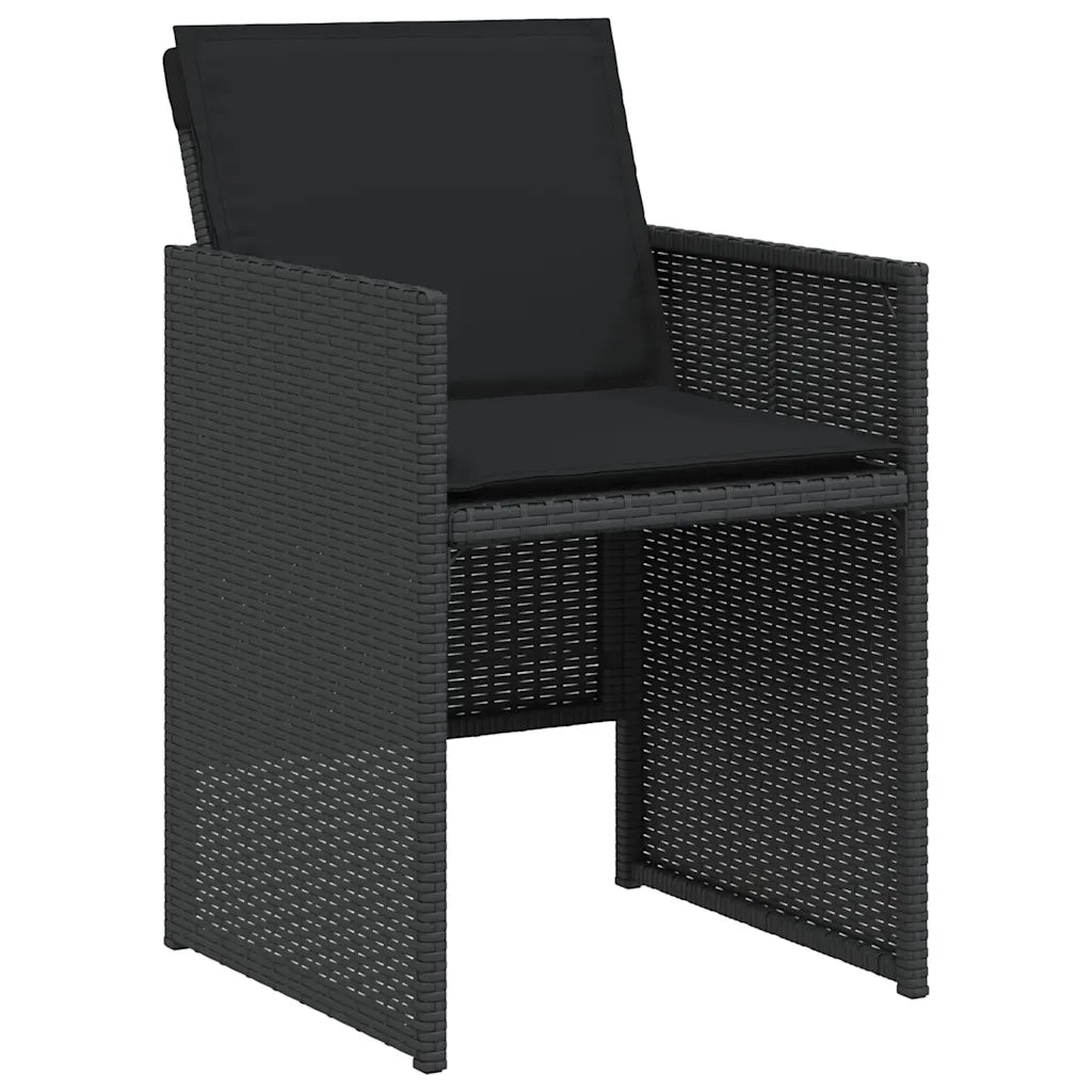 Set da Bistrò 3 pz con Cuscini Nero in Polyrattan 365063