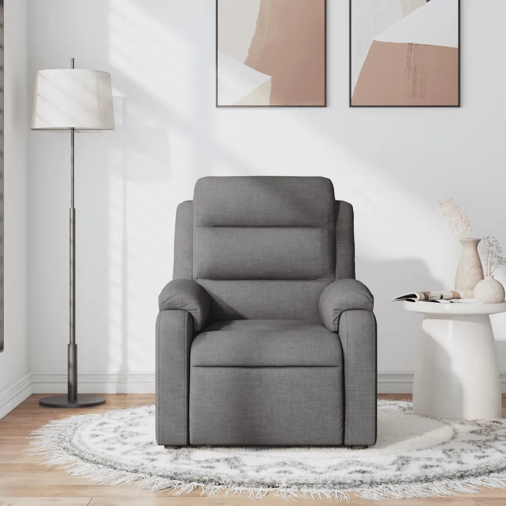 Poltrona Massaggiante | Sedia Relax Reclinabile Grigio Scuro in Tessuto