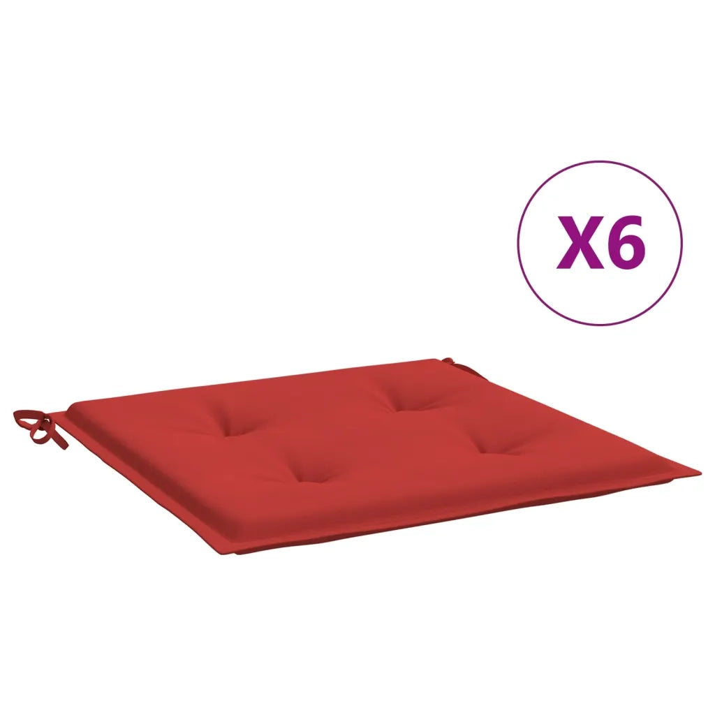 Cuscini per Sedia 6 pz Rossi 50x50x4 cm in Tessuto Oxford 314051