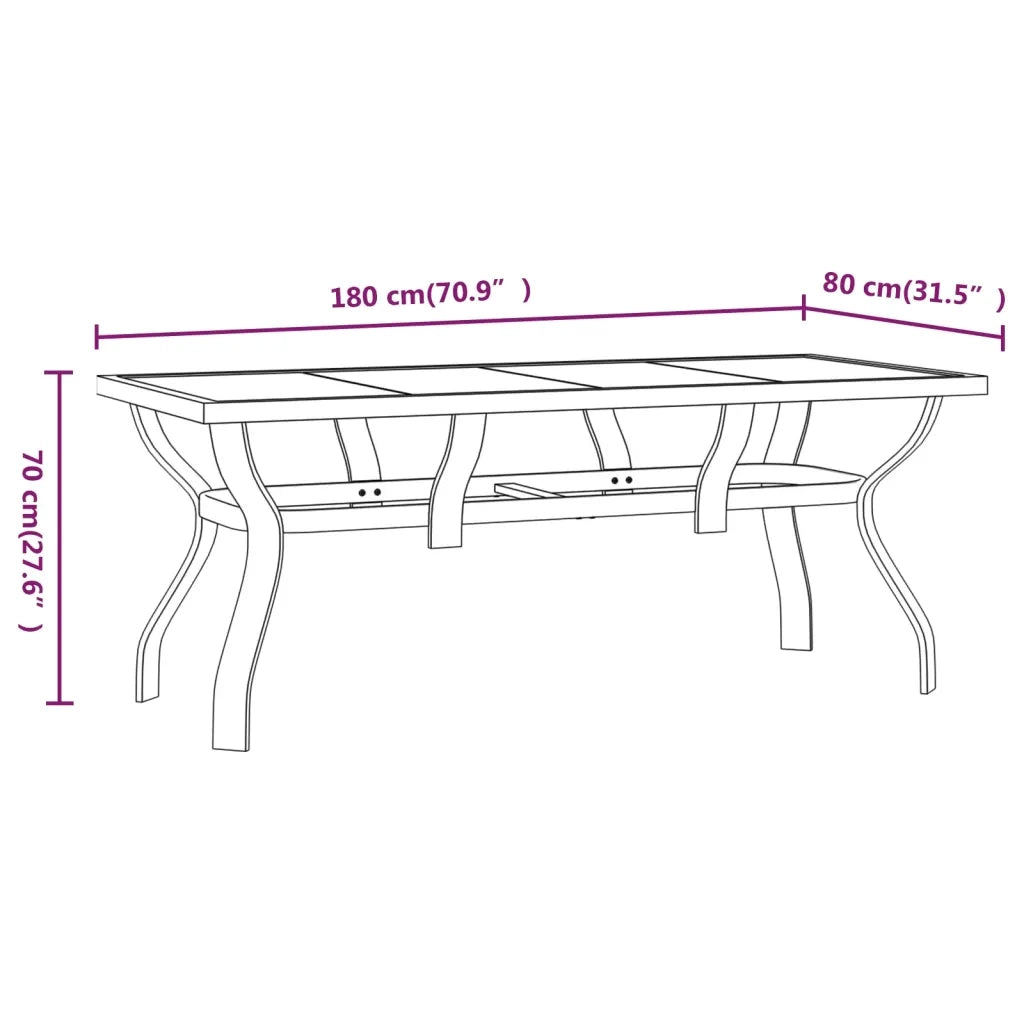 Set da Pranzo da Giardino 7 pz Nero 3095986