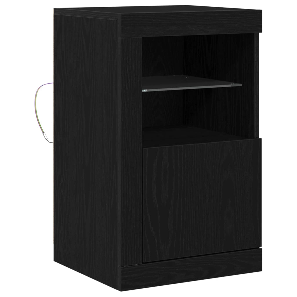 Credenza | Madia LED Rovere Nero 41 x 37 x 67 cm Legno multistrato