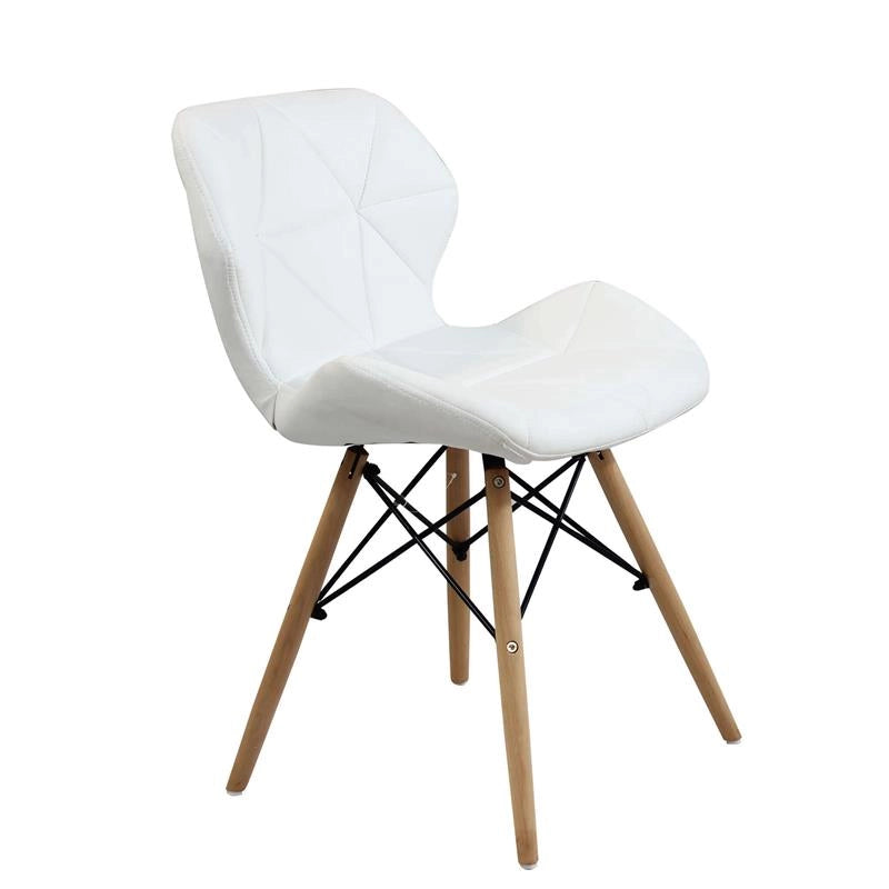 SET 4 SEDIE ANNAPOLIS MODERNA IN ECOPELLE E LEGNO BIANCA 41 X 49 X H71 CM