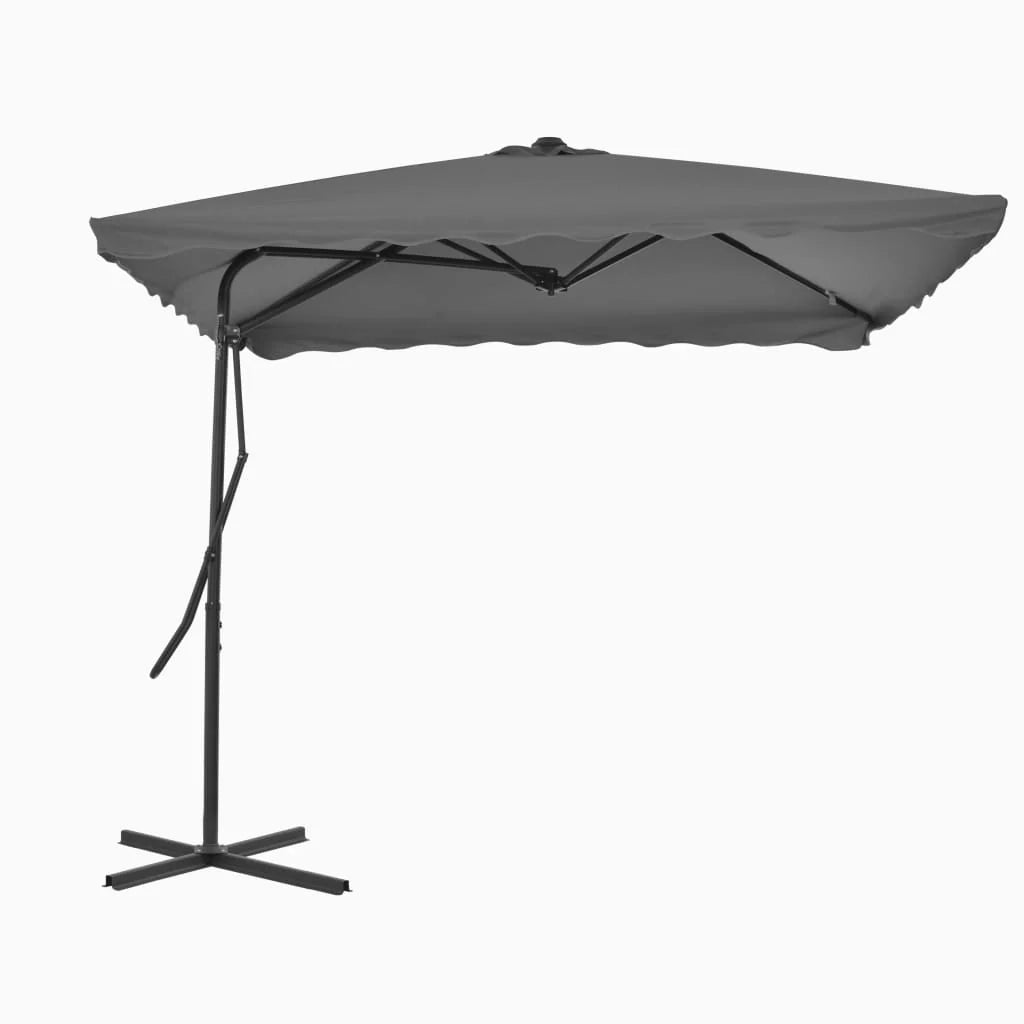 Ombrellone da esterno con palo in acciaio 250 x 250 cm antracite 02_0008187