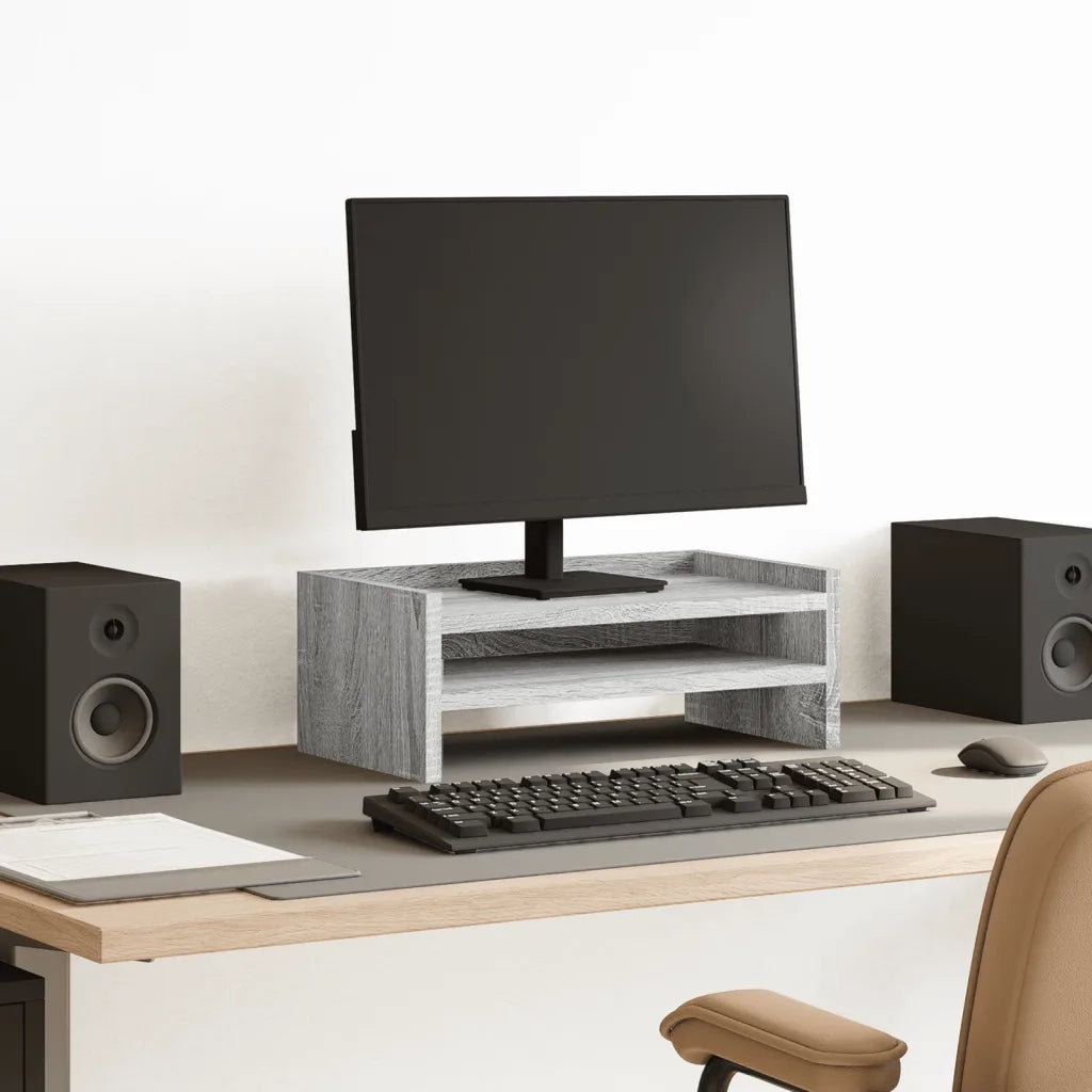 Supporto per Monitor Grigio Sonoma 42x24x16 cm in Truciolato 854720