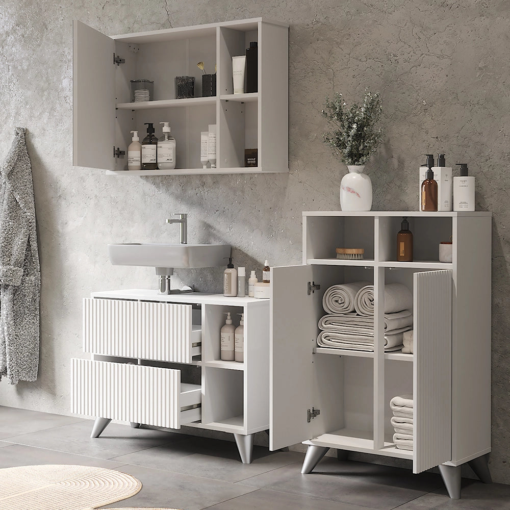 Vicco Set di mobili da bagno Bianco 80 cm, set 2