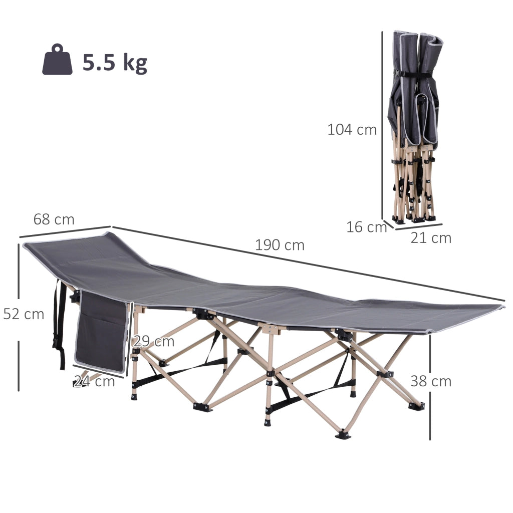 Letto da campeggio pieghevole ¨C Zephmum ¨C Grigio 190x68x52 cm