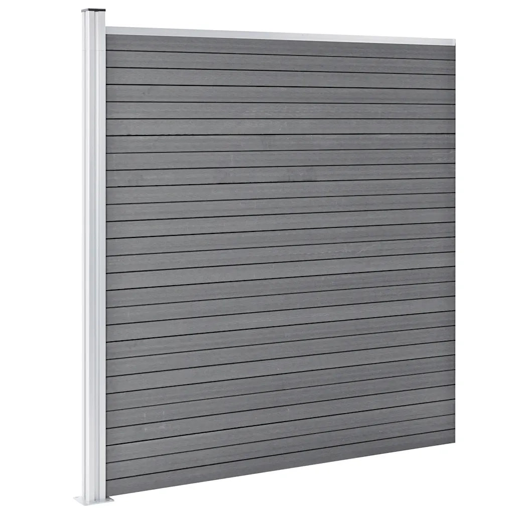 Pannelli Recinzione WPC 3 Quadrati 1 Inclinato 619x186 cm Grigi 3053235